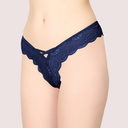 Blue Lace Design Women's Thongs ( Pack of 1 )