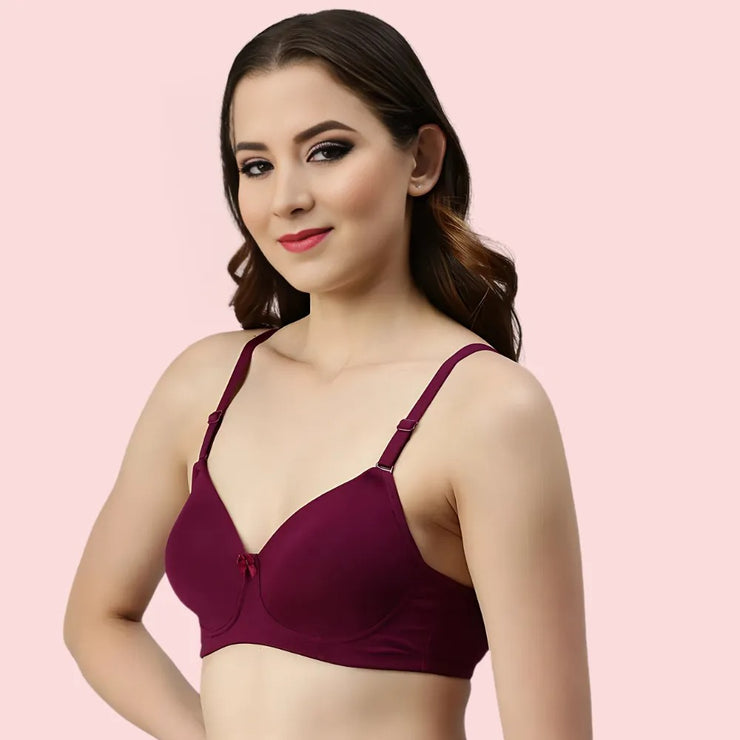 Burgundy Bloom – Maroon Padded Bra (2-Pack )