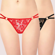 Women's Lace G String & Thong Panties (Pack of 2)