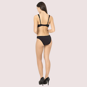 Stylish Seamless Black Push Up Bra Bikini Bottom