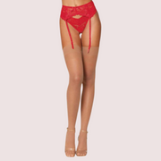 Gorgeous Radiant Red Lace Garter Belt