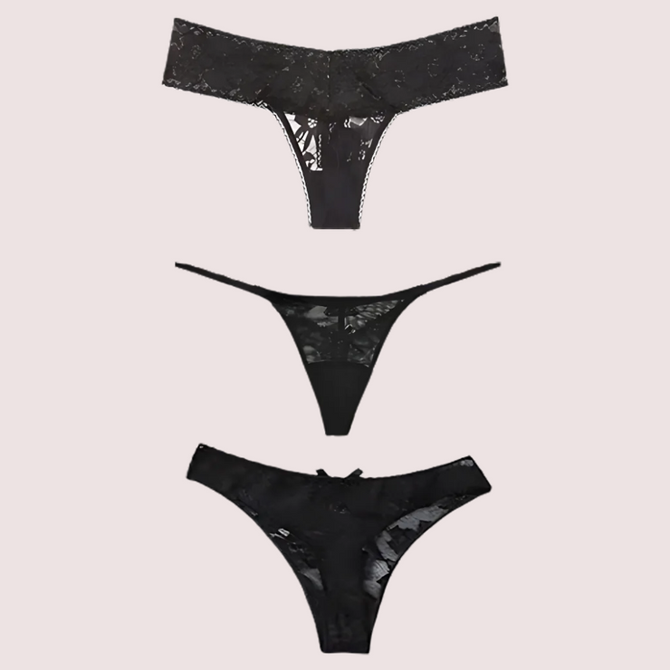 Lace Mesh Thong Panties