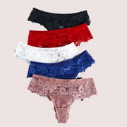 Beautiful Low Waist Thong Panties Pack (of 5)