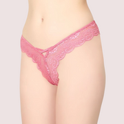 Pink Lace Design Women’s Thongs ( Pack of 1 )