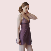 Sheer Mesh Nightgown Slip for Plus Size Women