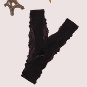 Ladies Lace V-string Thong Straps black panties