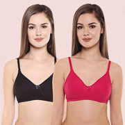 Women’s Cotton Non-Padded Seamless Bra Set (Pack of 2)