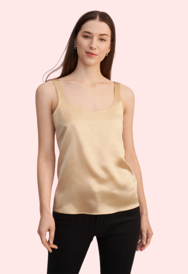 Luxury Spaghetti Strap Silk Camisole Tank Top