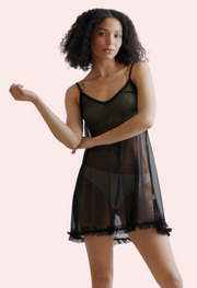 Plus Size Transparent Black Chemise